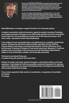 Back cover of From Intake to Front Line, with Benjamin Kaufman’s author biography and an overview of the book